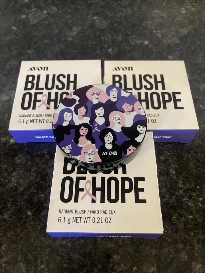 Lot Of 3 Avon Blush Of Hope Radiant Blush Golden Rose - NEW Discontinued Retired - Image 1 of 4