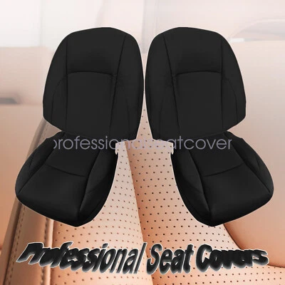 2007-2012 For LEXUS ES350 Driver & Passenger Perforated Leather Seat Cover Black - Image 1 of 4