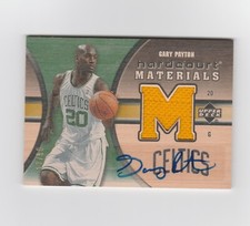 GARY PAYTON 2005-06 UD Hardcourt Materials Game Used Auto 17/50 Wood Card
