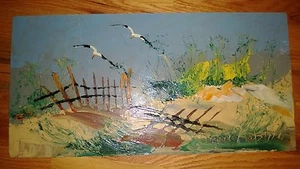 Morris Katz Original Oil Painting 12" x 24" Signed 1977 "SEASIDE FLIGHT " a - Picture 1 of 7
