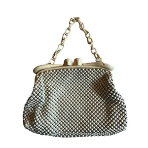 Vintage Whiting & Davis Co. Mesh Handbag Bakelite Alumesh Aluminum metal mesh F - Picture 1 of 6