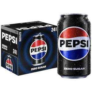Pepsi Zero Sugar Soda 24 Pack Soft Drinks Soda PepsiCo 12oz Soda Pack of 24 Cans - Picture 1 of 1