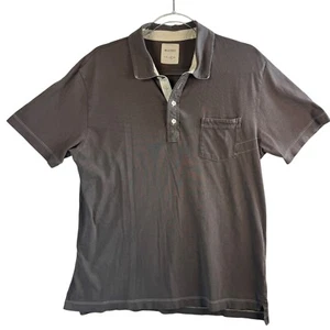 Polo Billy Reid Talla XL Gris Prenda Teñida Algodón Bolsillo Camiseta Suave Calce Clásico Gorp - Imagen 1 de 7