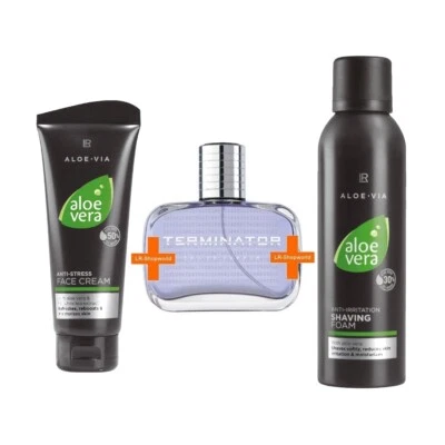 LR Terminator Eau de Parfum + Aloe Vera Men Shaving Foam + Anti-Stress Cream Set - Bild 1 von 4
