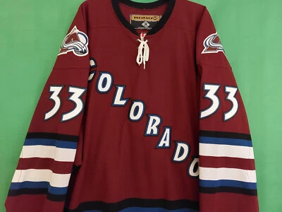Video 52 Hombres Patrick Roy Auténtico Colorado Avalanche Jersey Granate Palabra KOHO Foto 1 de 4