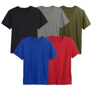 Boys Short Sleeve Crew Neck Premium Soft Cotton Blend T Shirt (Size: XS-2XL) NEW - Picture 1 of 29