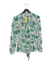 Topshop Women's Blouse UK 8 Multi Floral 100% Polyester Long Sleeve V-Neck Basic