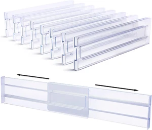 Drawer Dividers Organizers 8 Pack, Adjustable 3.14" High Expandable from 11-20.7 - Picture 1 of 12