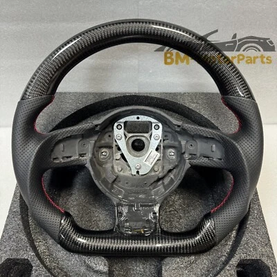 Real Carbon Fiber Steering Wheel Fit for Audi TT R8 TTRS 2008-2015 - Imagem 1 de 4