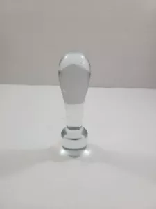 Tappo bottiglia decanter vetro soffiato a mano trasparente sottile allungato alto 5" - Foto 1 di 7