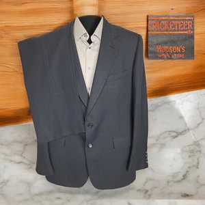 Cricketeer 2 Piece Suit Mens 42XL 36X34 Navy Pinstripe Half Lined - Picture 1 of 10