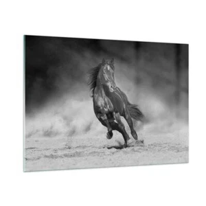 Impression sur Verre 100x70cm Tableaux Image Photo Cheval Galop Dynamique - Foto 1 di 10