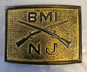 Vintage BMI NJ Brass Belt Buckle Bordentown Military Institute ByN.S. Meyer Inc. - Picture 1 of 4