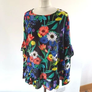 Studio by Preen TOP MULTICOLORE FLOREALE CON VOLANT taglia UK 16 PREZZO AL PUBBLICO £ 45 - Foto 1 di 9