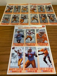 McDonalds 1993 Gameda Football Card 3 Uncut Sheet NFL Fleer Tampa Bay Buccaneers - Picture 1 of 2