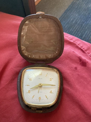 Vintage MAUTHE GERMANY 8 Day Travel Alarm Clock-for parts or restauration Cover