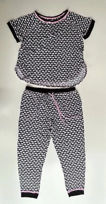 Juego de lanzamiento de pijama para mujer Layla negro rosa estampado elefante ~ talla XL Foto 1 de 4