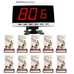 SINGCALL Wireless Calling System Cafe 10 Table Bells, and 1 Receiver Restaurant - Afbeelding 1 van 9
