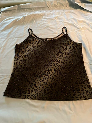 Kathie Lee Collection green animal print Camisole Size L Foto 1 de 4