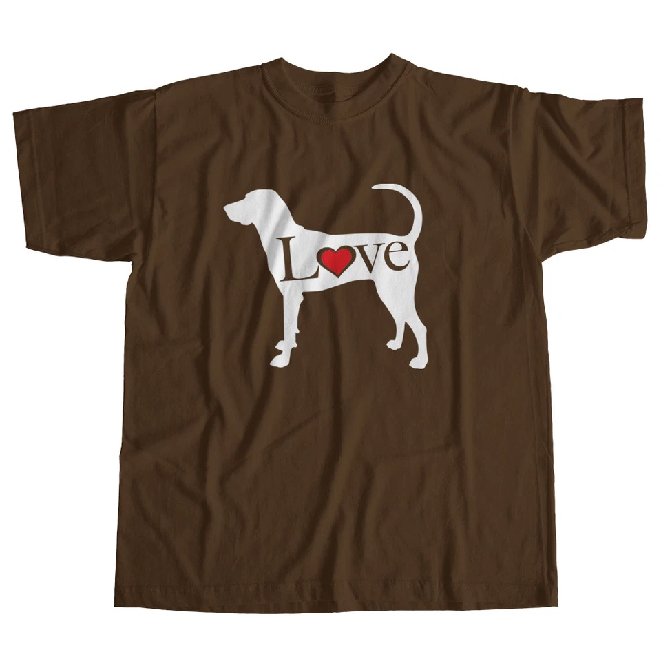 Camiseta Foxhound Perro Linda Camiseta Cachorro Regalo Amor Redbone Coonhound Silueta Foto 1 de 3