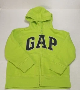 GAP Kid's Unisex Lime Green Logo Full Zip Hooded Jacket Size 5T - Picture 1 of 4