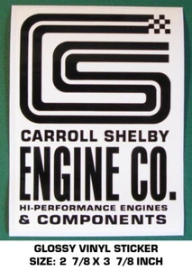 MOTORES CARROLL SHELBY DE ALTO RENDIMIENTO - CALCOMANÍA ADHESIVA DE VINILO - CARRERAS DE CARRETERA DE COLECCIÓN - Imagen 1 de 2