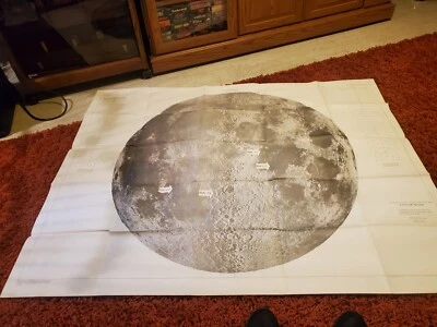 1961 U.S.G.S. Lunar Rays Map of the Moon, Apollo 11 Lunar Landing Hackman, giant - Image 1 of 4