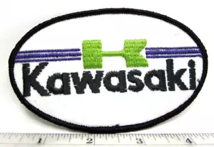 Vintage Kawasaki Motorcycles Racing Team Jacket Patch Dirt Bike Digger ATV - Picture 1 of 3