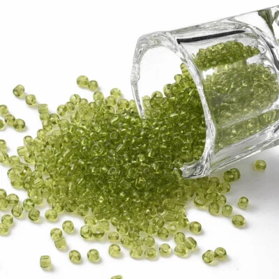 50g Translucent Moss Green 2mm Glass Seed Beads - Beading, Jewellery Making - Image 1 of 4