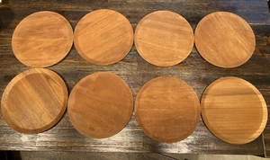 Mid Century Modern Le Creuset Wood Small Plate Teak? Set Of 8 - Picture 1 of 8