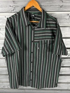 Vintage The North Face Shirt Mens XL black striped Short Sleeve Button Up - Picture 1 of 5