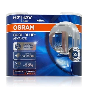 Osram Cool Blue Advance H7 Halogen Headlight Bulbs 62210CBA 5000K 12V Pack of 2 - Picture 1 of 7