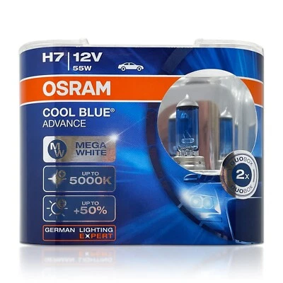 Галогенные лампы для фар Osram Cool Blue Advance H7 62210CBA 5000K 12 В упаковка из 2 штук - Изображение 1 из 4