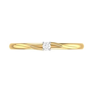 Minimal Round Cut Solitaire Moissanite Engagement Ring 14K Yellow Gold Plated - Picture 1 of 4