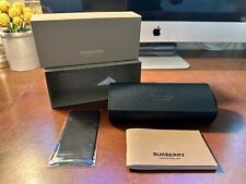 Large Burberry hard sunglasses/eye glasses case,  Black, New Cleaning Clothe
