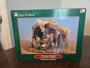 Trim A Home Vintage O'Holy Night Nativity Stable Scene Bethlehem Village-NIB - Picture 1 of 9