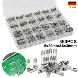 360x Glassicherung Feinsicherungen Sortiment Glas Sicherung 5x20mm 6x30mm Satz - Bild 1 von 9