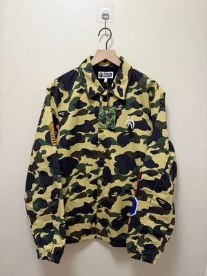 BAPE A BATHING APE MEN’S 1ST CAMO SHARK COACH JACKET SIZE LARGE BRAND NEW W/TAGS - Image 1 of 4