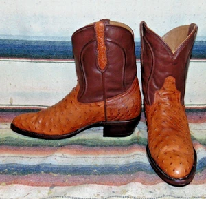 Womens Rujo The Lindy Brown Full Quill Ostrich Cowboy Boots 11 B New in Box - Picture 1 of 7