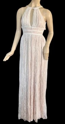 Maxi Vestido Windsor Dollie Blanco Encaje Halter Hada Angélica Caprichoso Talla S Foto 1 de 4