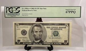 2003 $5 FRN L*  SAN FRANCISCO, FR 1990-L*, **STAR**,  Superb Gen New 67PPQ - Picture 1 of 2