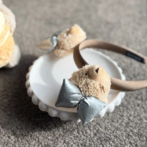Cute Teddy Bear Bow Headband Plush Ears Hair Hoop Cosplay Party for Women Girls - Foto 1 di 4