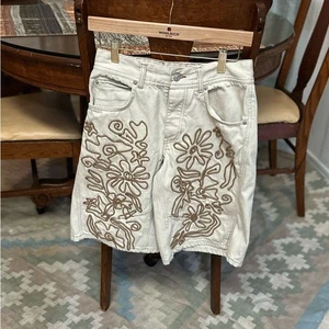 Free People Cream Embroidered Shorts size 25 - Bild 1 von 4