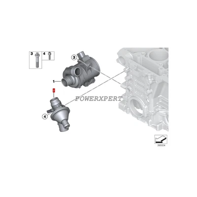 7588257 для 2012-2016 BMW 328i X3 2.0T оригинальный комплект термостата охлаждающей жидкости двигателя Mahle - Изображение 1 из 4