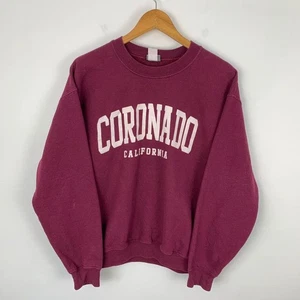 Vintage MV Sports Destination Sweatshirt Medium Coronado California Burgundy Red - Picture 1 of 11