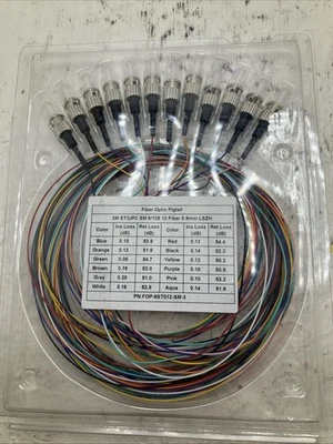 3m ST/UPC SM 9/125 12 Fiber 0.9mm LSZH - Image 1 of 3