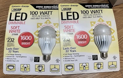 Feit Conserv-Energy LED Dimmable 100 Watt Soft White 1600 Lumens 15.5w Bulb - Image 1 of 2