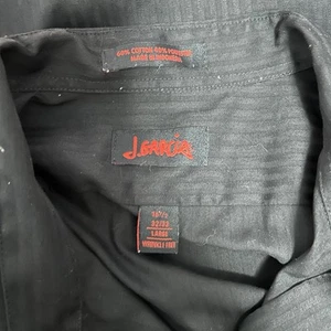 J Garcia Shirt Mens Black Large Wrinkle Free Long Sleeve Button Up Cotton Blend - Picture 1 of 8