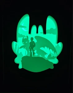 How to Train Your Dragon LED Light Box – 3D Printed Toothless & Hiccup - Picture 1 of 3