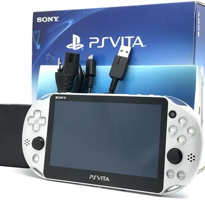 SONY PS Vita PCH-2000 Slim Silver Wi-Fi LCD FW:3.73 w/ Charger, Box "Mint" - Image 1 of 4